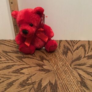 2011 First Main Red Rainbow Bear 7" Plush